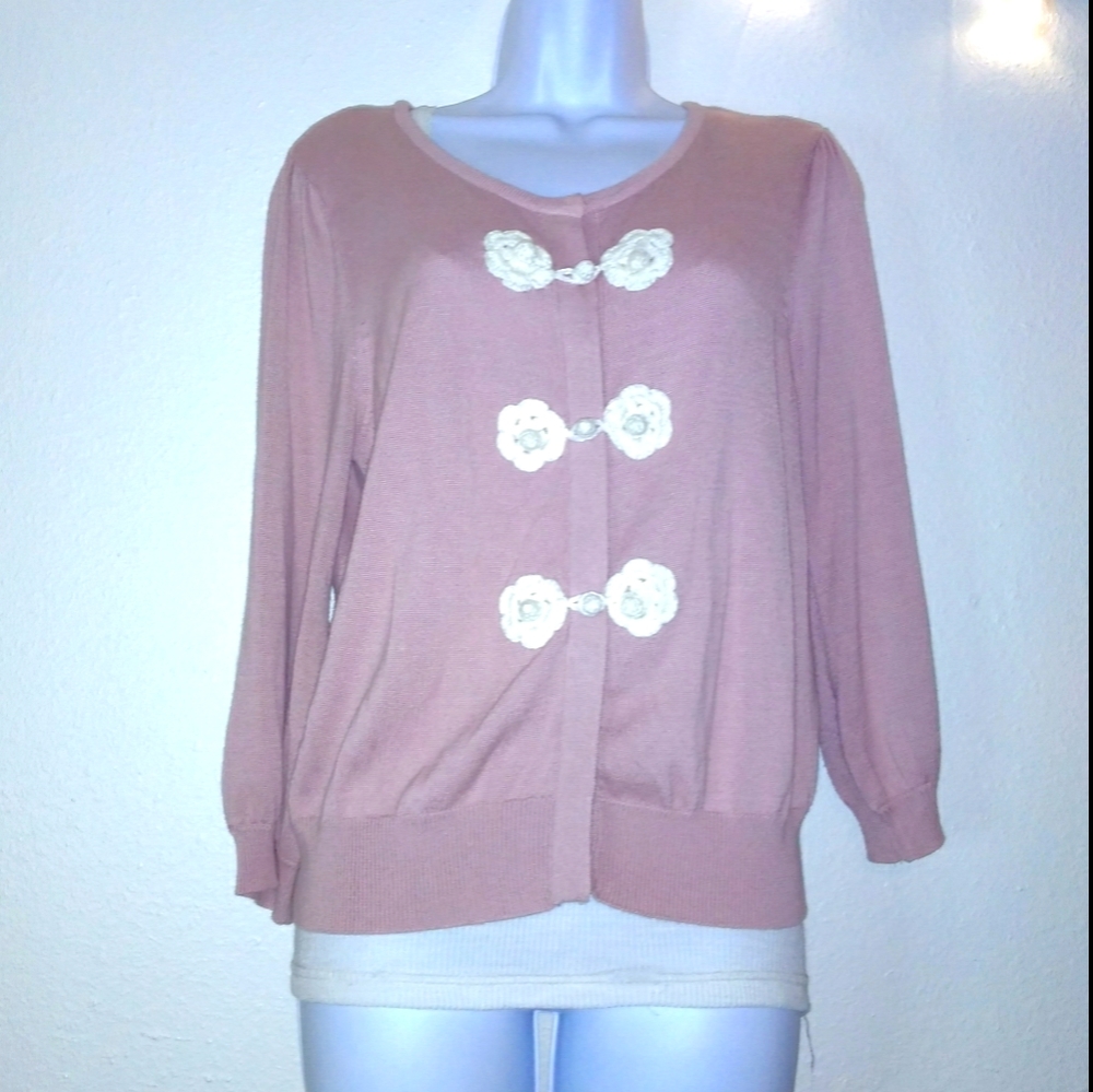 Design History Blush & Lace Cardigan